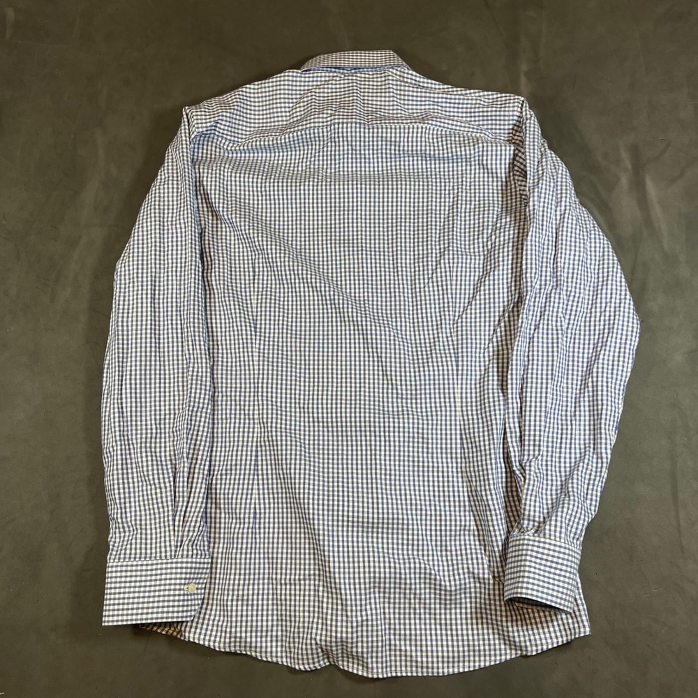 Eton Dress Shirt Mens 16/41 Blue Gingham Check Contemporary Fit Oxford - Picture 3 of 9